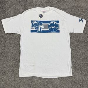 Vintage MSU Memphis State University Tigers T-Shirt White Blue Single Stitch XL
